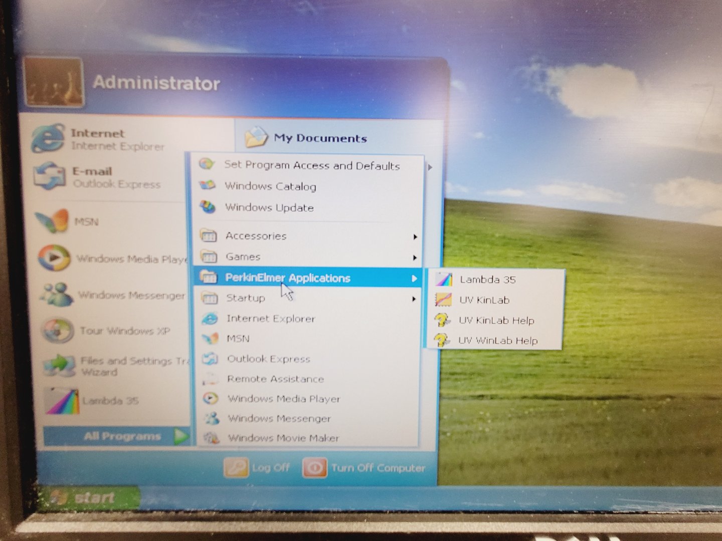 Image of Perkin Elmer Lambda 35 UV/VIS Spectrometer System w/ Winlab Software