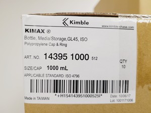 Thumbnail image of Job Lot of 45 Boxes of Media Bottle Kimax ISO, GL45, 1000 ml, Blue PP Cap