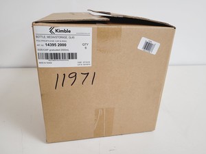 Thumbnail image of Job Lot of 45 Boxes of 6 Media Bottles Kimax ISO, GL45, 2000 ml, Blue PP Cap