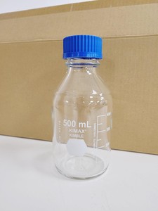 Thumbnail image of Job Lot of 72 Boxes of 10 Media Bottles Kimax ISO, GL45, 500 ml, Blue PP Cap 