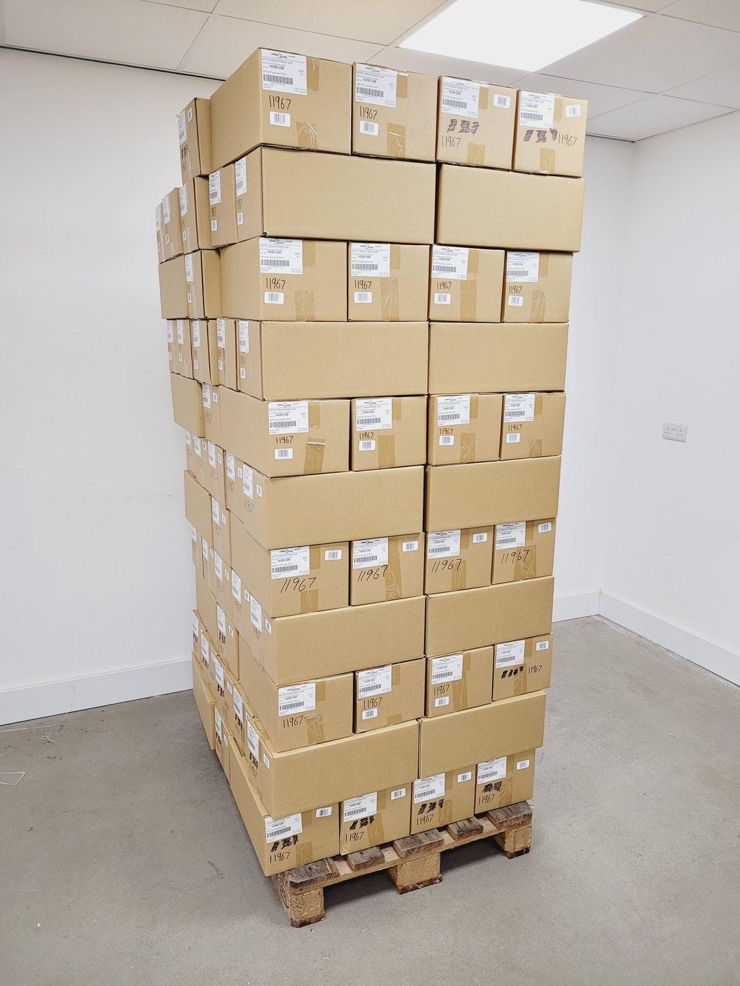 Image of Job Lot of 107 Boxes of 10 Media Bottles Kimax ISO, GL45, 250 ml, Blue PP Cap 