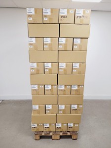 Thumbnail image of Job Lot of 107 Boxes of 10 Media Bottles Kimax ISO, GL45, 250 ml, Blue PP Cap 