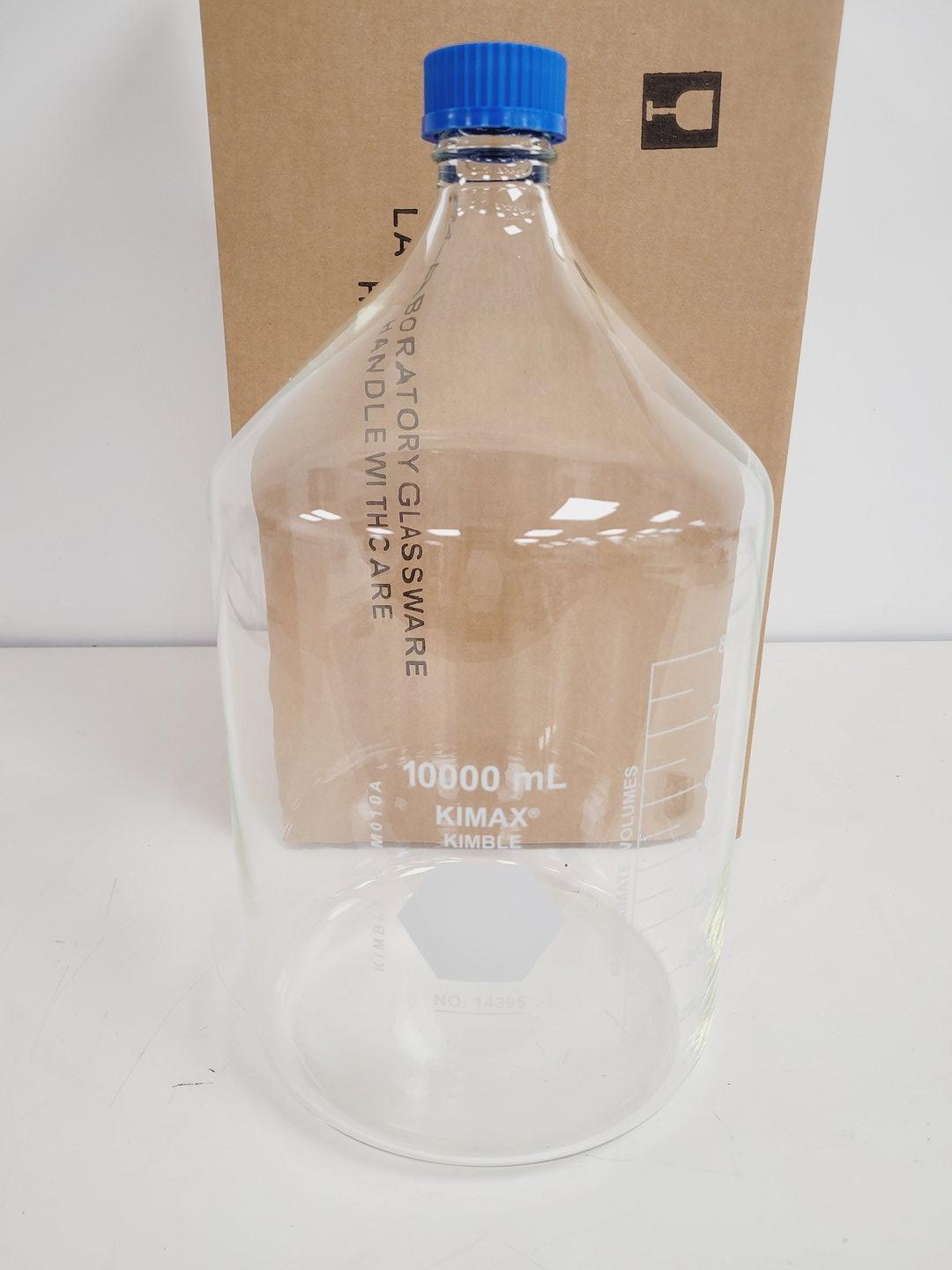 Image of Job Lot of 16 Boxes of 10000mL 10L Duran Bottles + Lid Kimble Kimax GL45