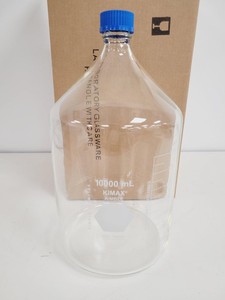 Thumbnail image of Job Lot of 16 Boxes of 10000mL 10L Duran Bottles + Lid Kimble Kimax GL45