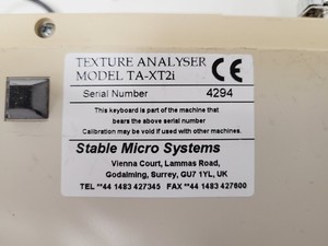 Thumbnail image of Texture Analyser TA-XT2i Stable Micro Systems, Control System and PC