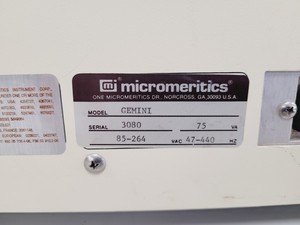 Thumbnail image of Micromeritics Gemini Surface Area Pore Size Analyser w/ Flow Prep 60 Lab