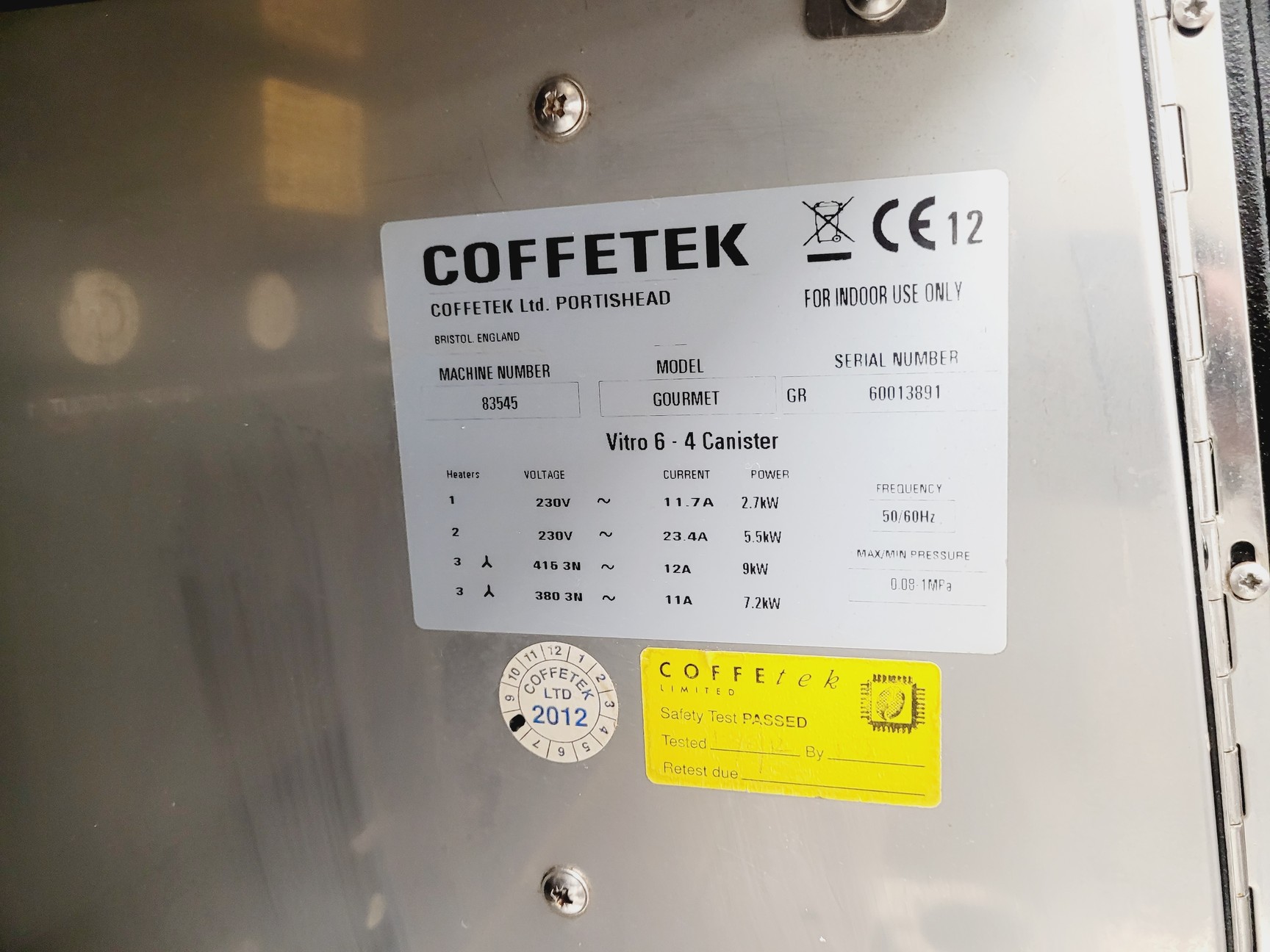 Image of Coffetek Gourmet Vitro 6 4 Cannister Touch Display Coffee Machine