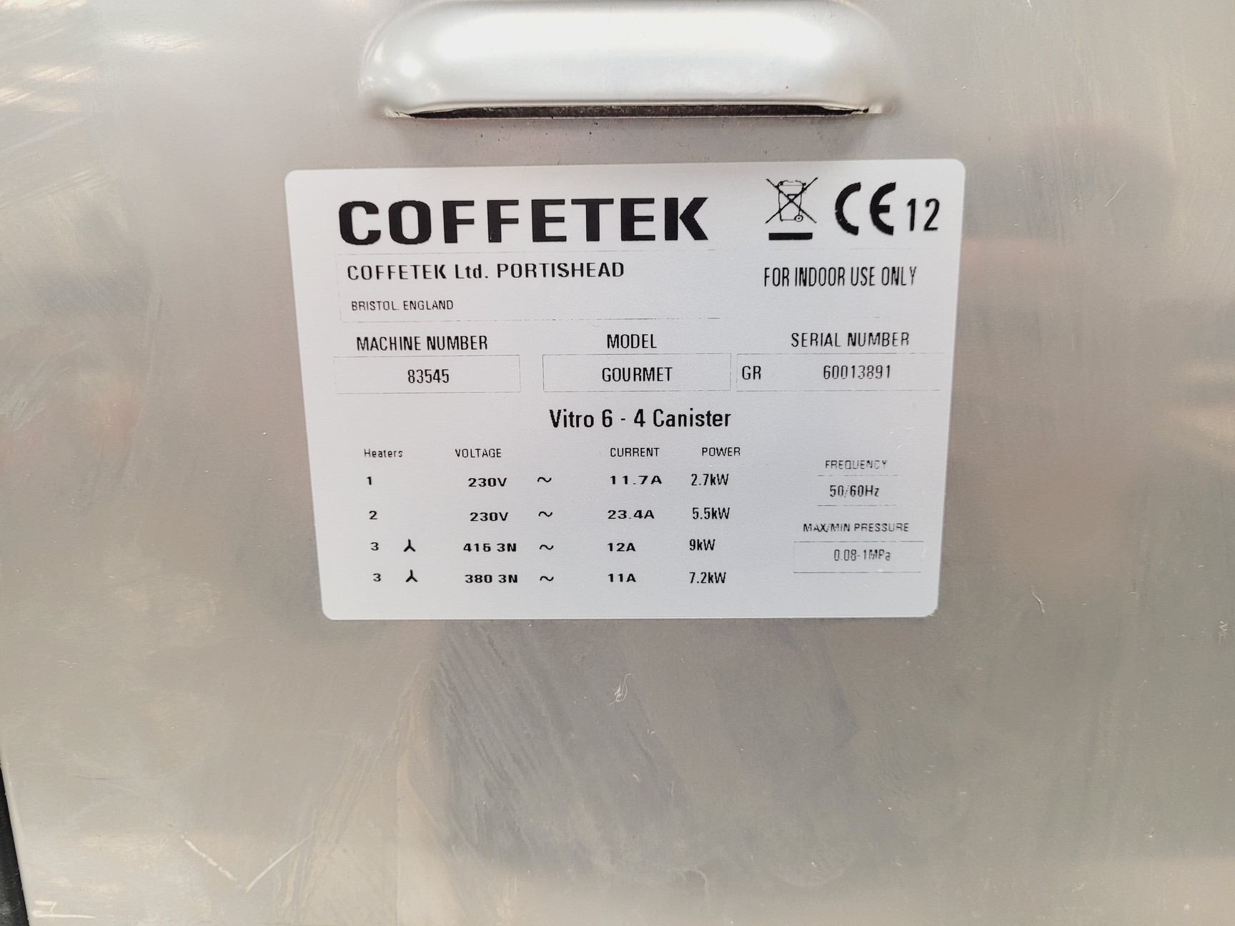Image of Coffetek Gourmet Vitro 6 4 Cannister Touch Display Coffee Machine