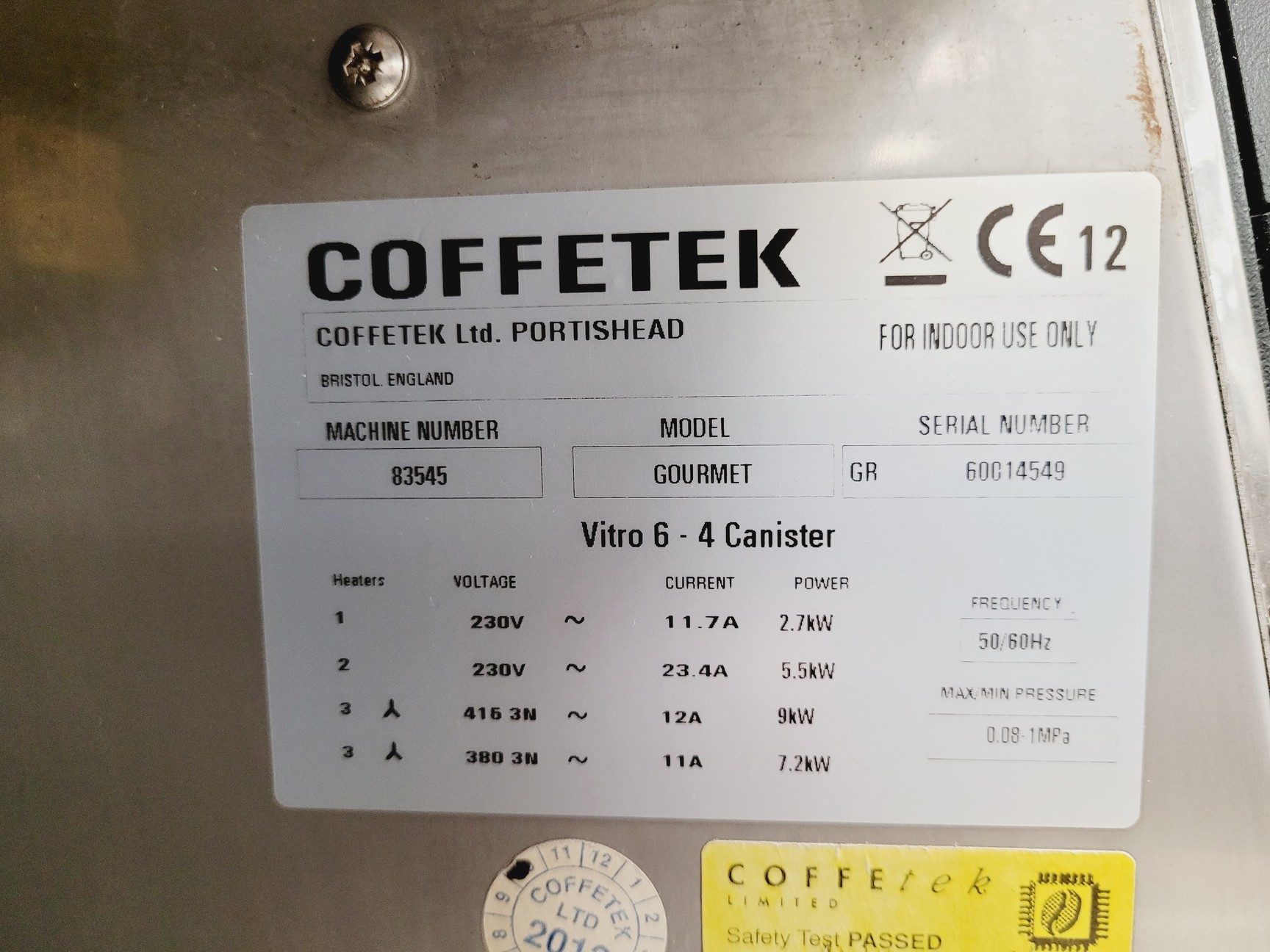 Image of Coffetek Gourmet Vitro 6 4 Cannister Touch Display Coffee Machine 