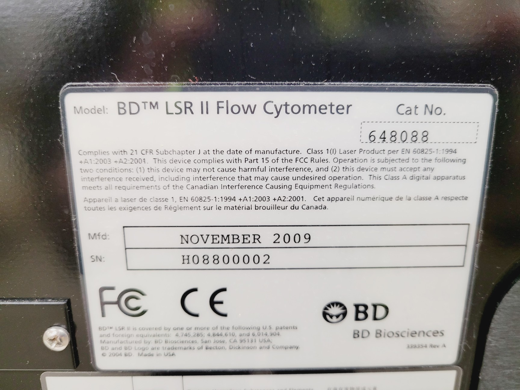 Image of Becton Dickinson BD LSR II Flow Cytometer w/FACSFlow Supply System Lab