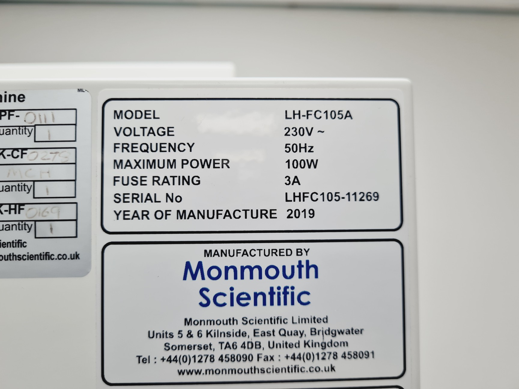 Image of Monmouth Scientific Recirculating Fume Hood LH-FC105A Lab