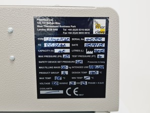 Thumbnail image of Priorclave Benchtop Laboratory Autoclave Model LS/MID/C40 Lab