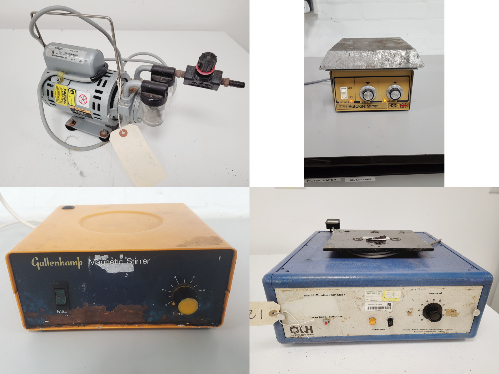 Image of Job Lot of Mixed Benchtop Lab Equipment - IKA, Heraeus, Grant, Tehcne, Ohaus