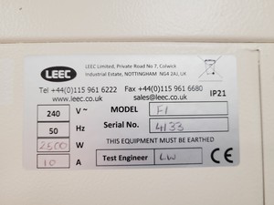 Thumbnail image of LEEC F1 Glassware Drying Cabinet Warming Oven Lab