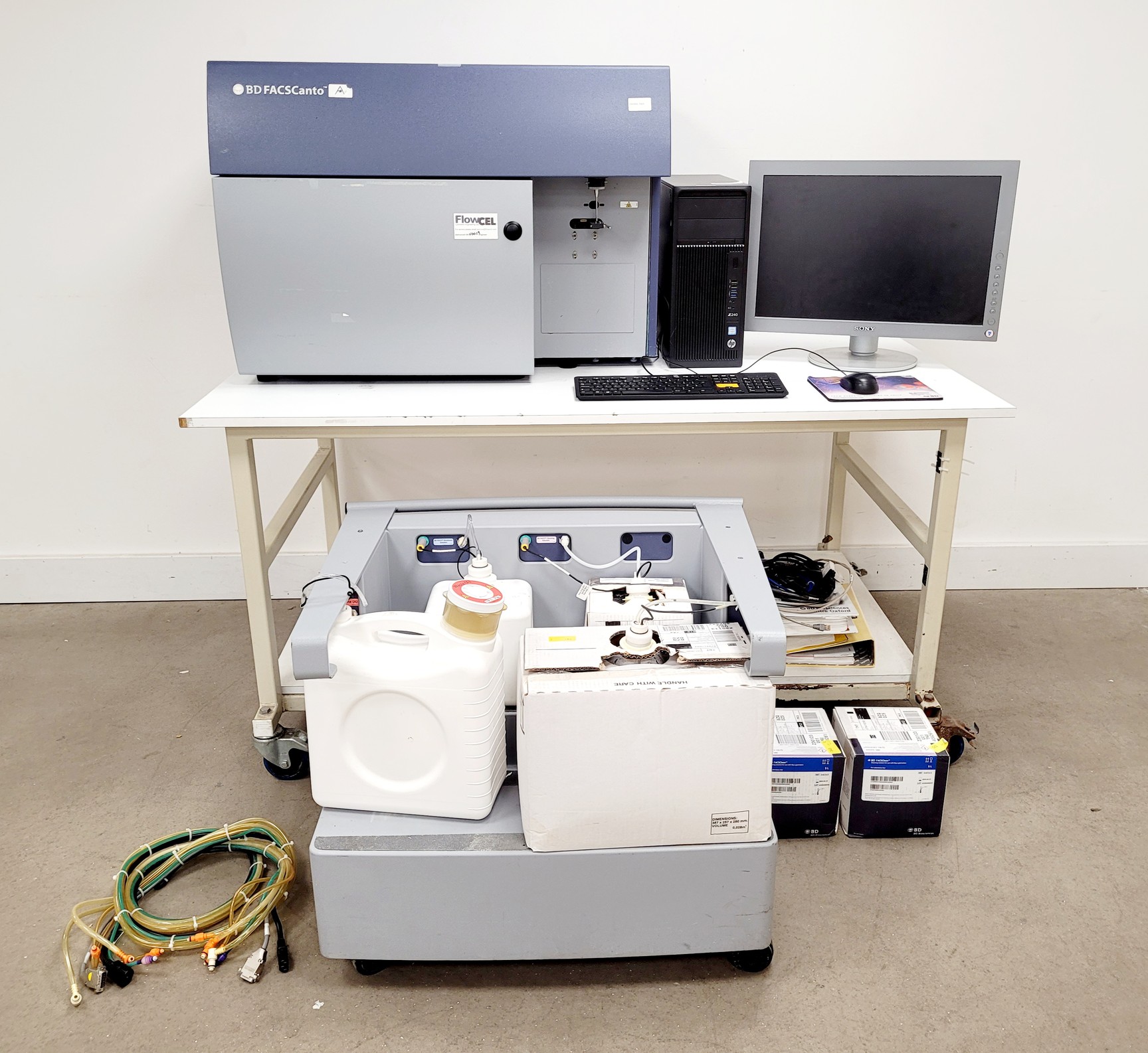 Facscanto BD FACSCanto Flow Cytometer System w/ Fluidics Carts, PC & Software Lab