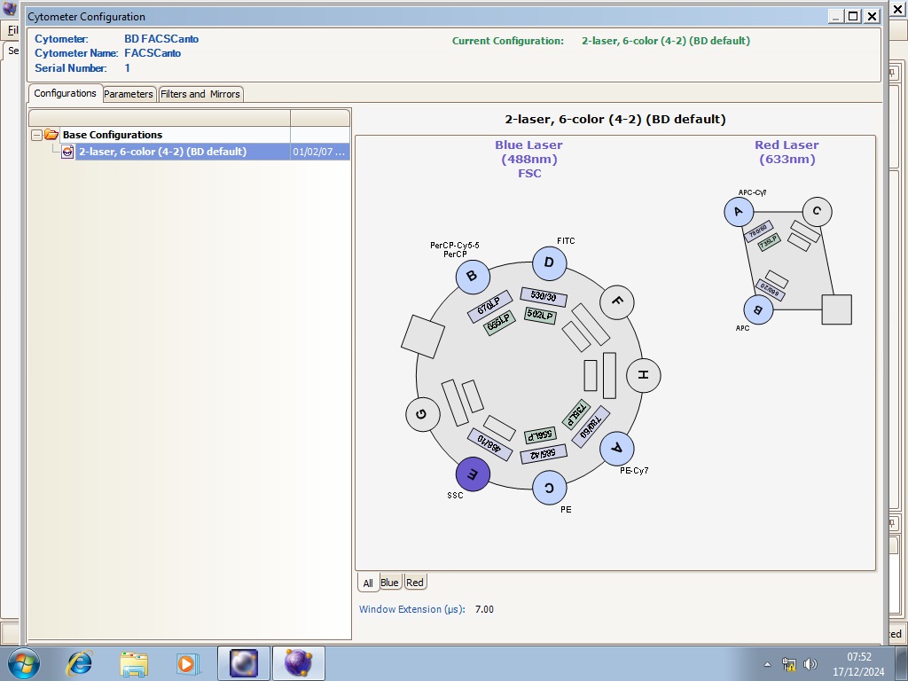 Configuration Cytometer BD FACSCanto Flow Cytometer System w/ Fluidics Carts, PC & Software Lab