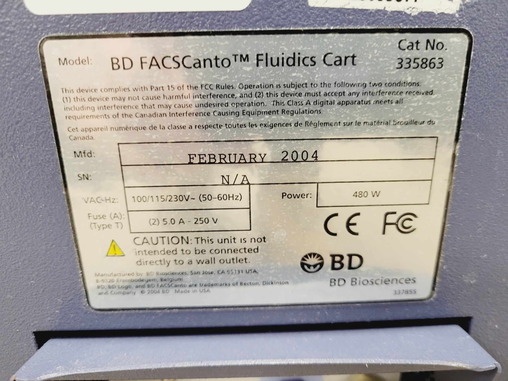 Image of BD FACSCanto Flow Cytometer System w/ Fluidics Carts, PC & Software Lab