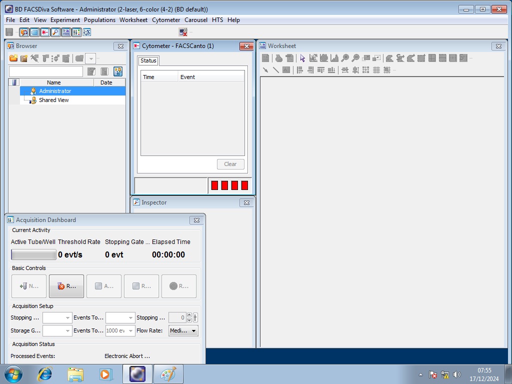 Image of BD FACSCanto Flow Cytometer System w/ Fluidics Carts, PC & Software Lab