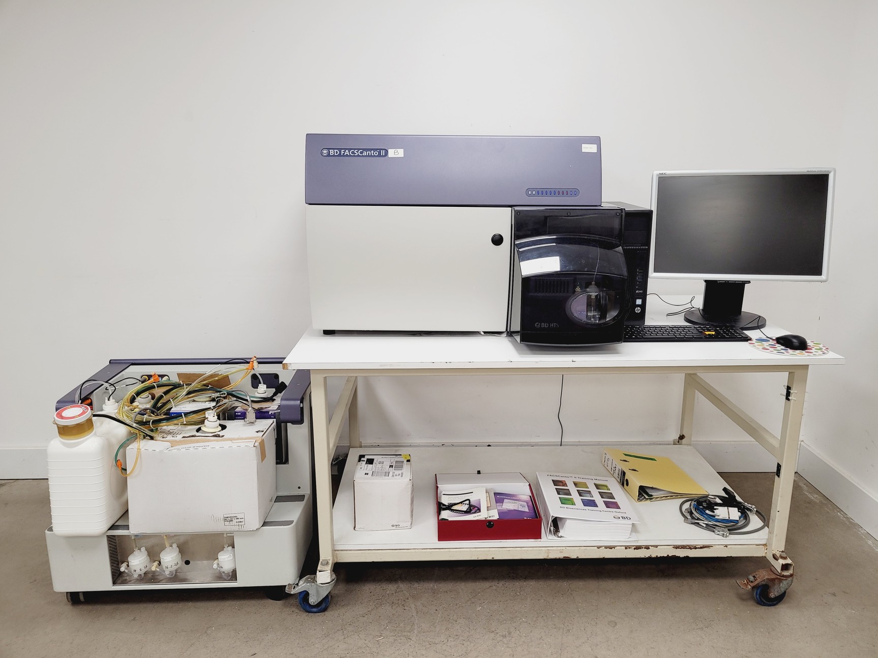 Flow Cytometer File:photo BD FACSCanto II Flow Cytometer System w/ Fluidics Carts, PC & Software Lab