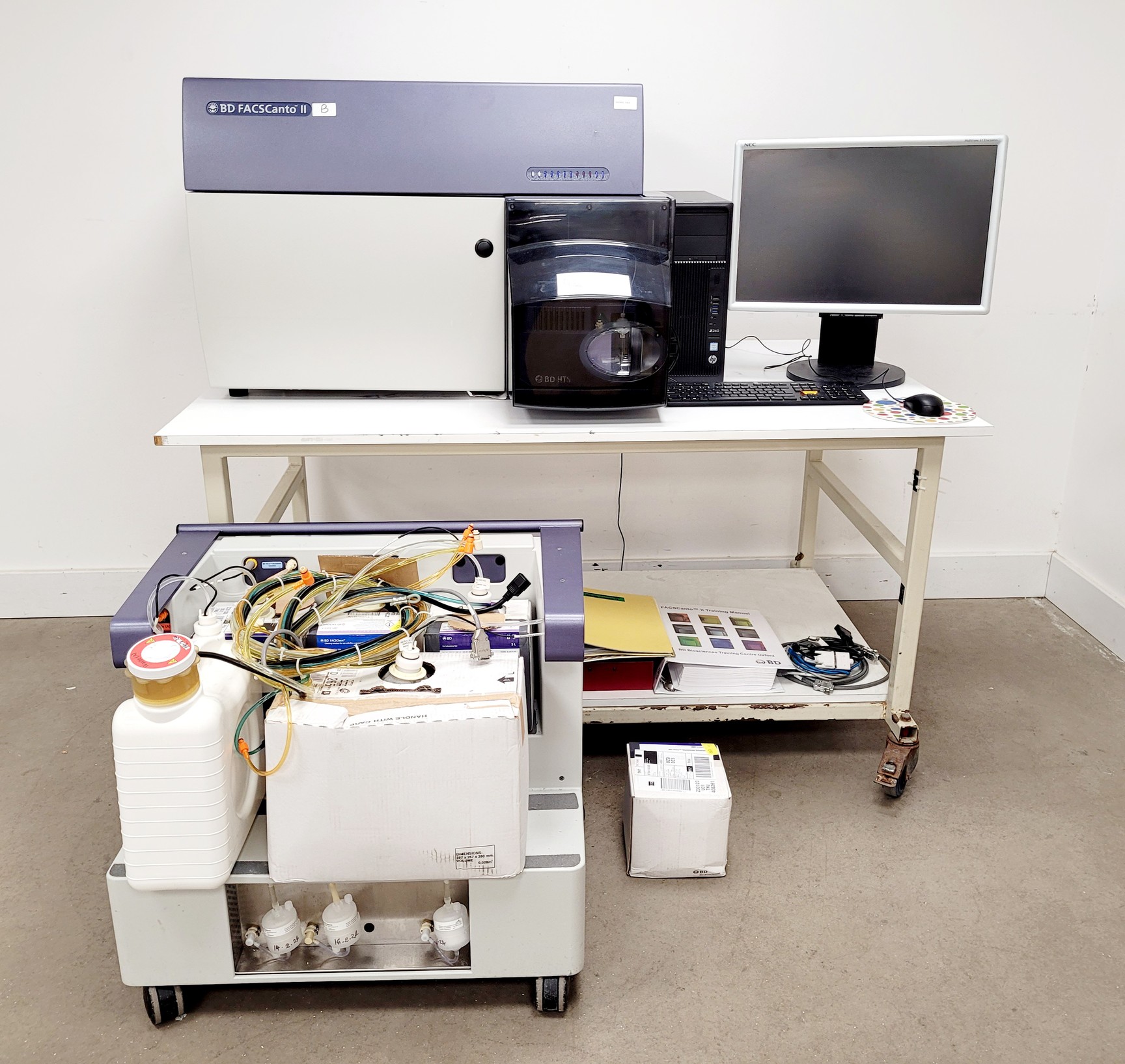Facscanto BD FACSCanto II Flow Cytometer System w/ Fluidics Carts, PC & Software Lab