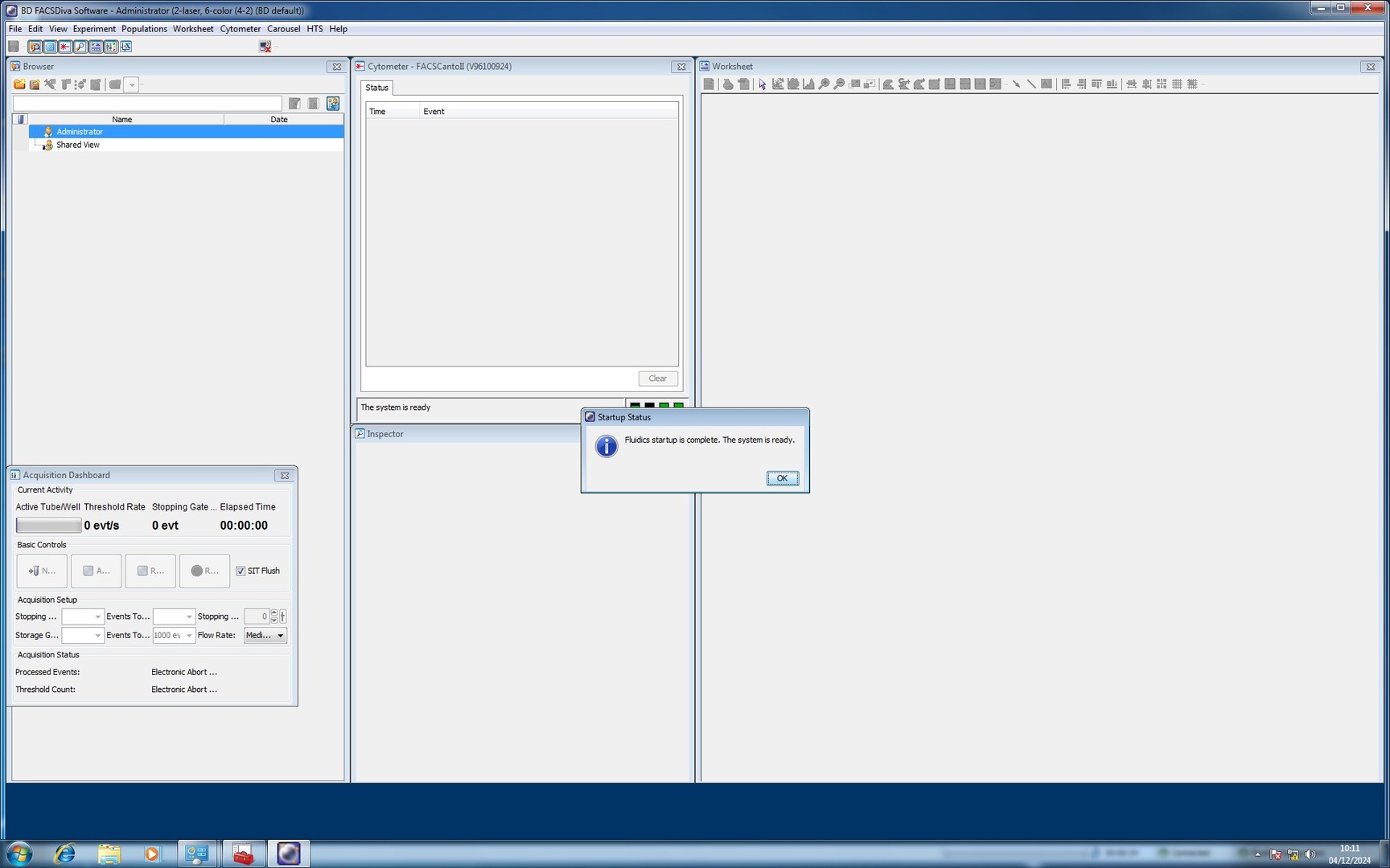 Image of BD FACSCanto II Flow Cytometer System w/ Fluidics Carts, PC & Software Lab