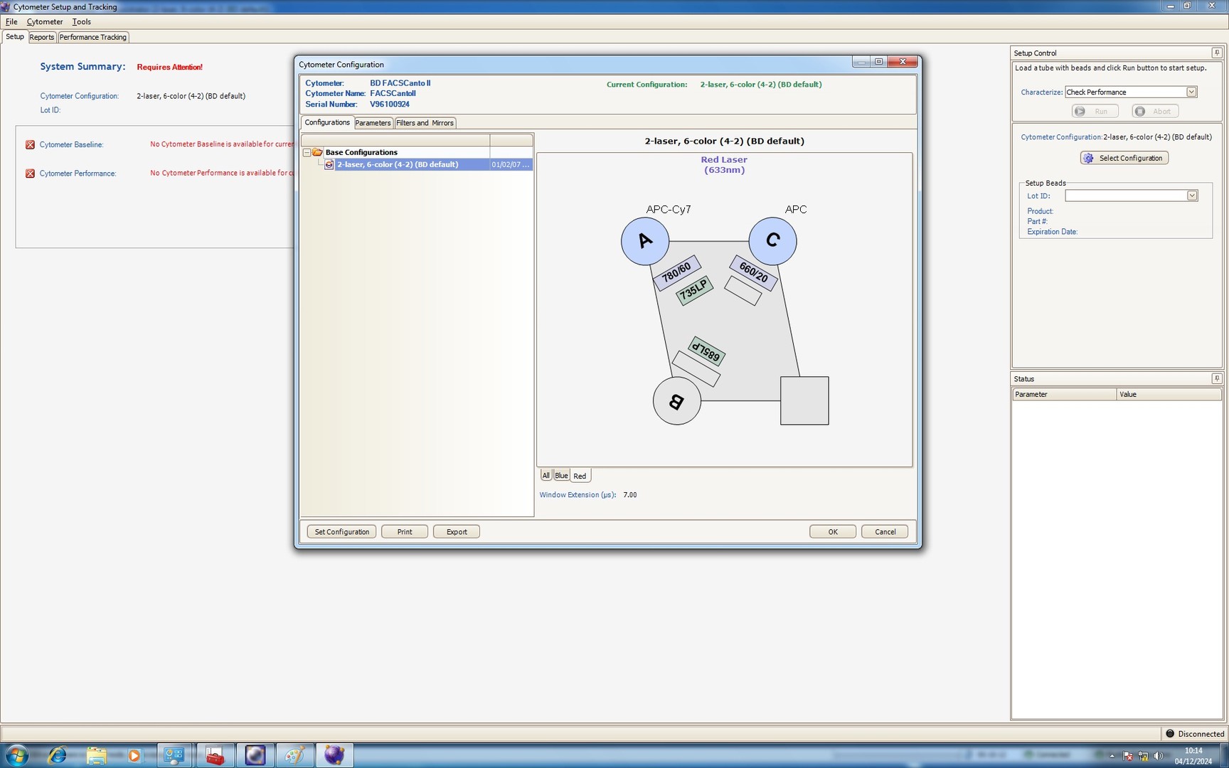 Image of BD FACSCanto II Flow Cytometer System w/ Fluidics Carts, PC & Software Lab