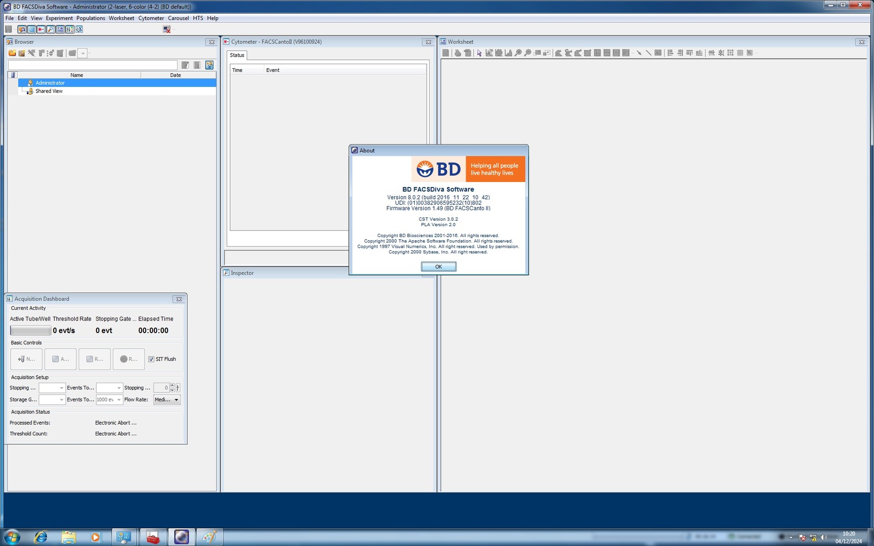 Image of BD FACSCanto II Flow Cytometer System w/ Fluidics Carts, PC & Software Lab