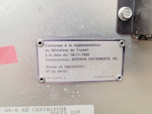 Thumbnail image of Beckman GS-6KR Centrifuge with PTS-2000 Rotor Lab