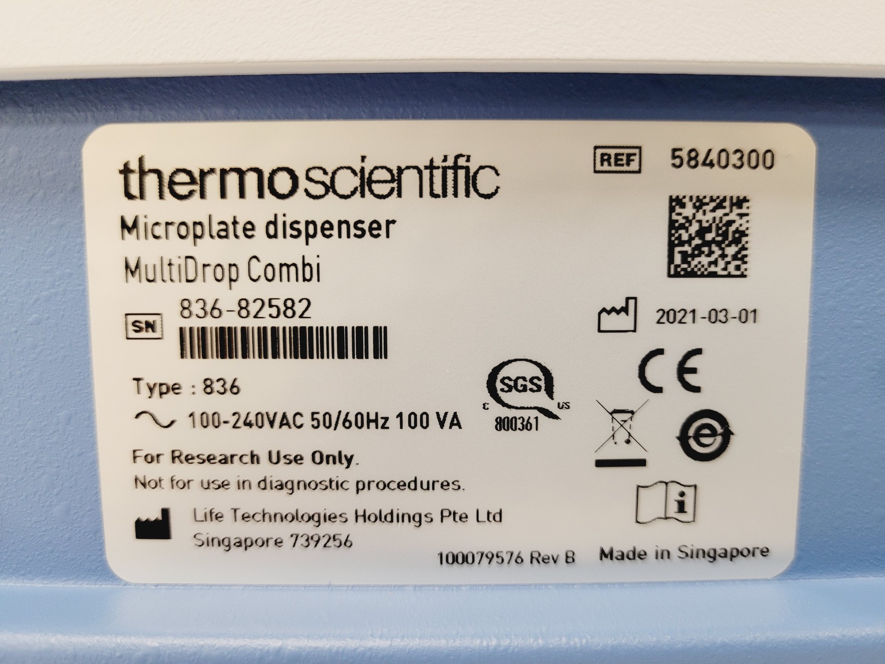 Image of Thermo Scientific Multidrop™ Combi Reagent Dispenser 5840300 2021 Model