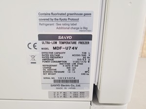 Thumbnail image of Sanyo -86 ULT Freezer - Model - MDF-U74V Lab