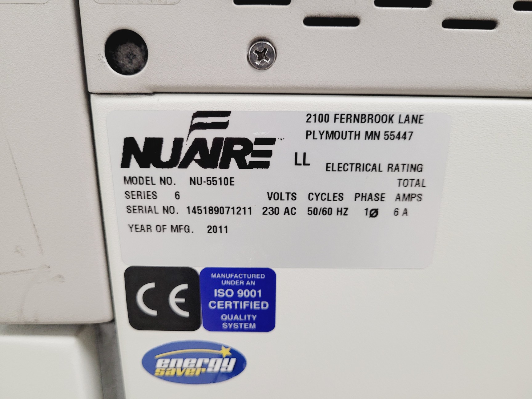 Image of Nuaire IR Direct Heat Incubator Model No. NU-5510E Lab