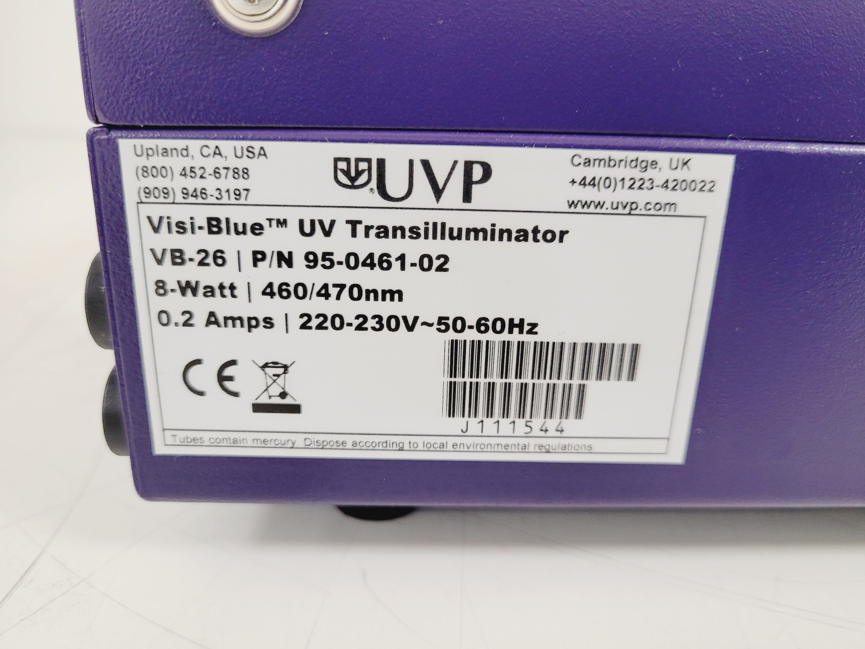 Image of UVP Visi-Blue Transilluminator Model Type VB-26 Lab