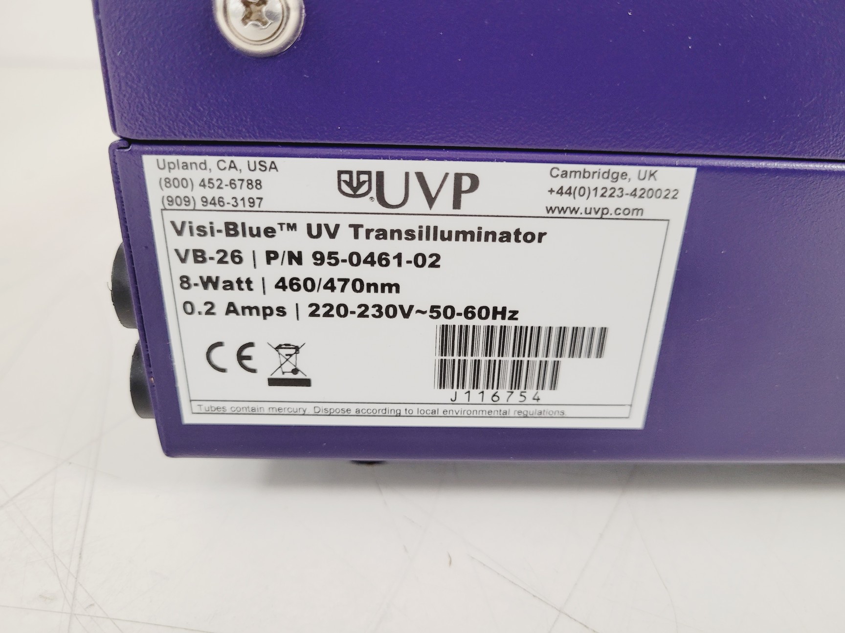 Image of UVP Visi-Blue Transilluminator Model VB-26 Lab