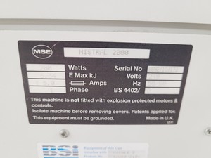 Thumbnail image of MSE Mistral 2000 Bench Top Centrifuge Lab