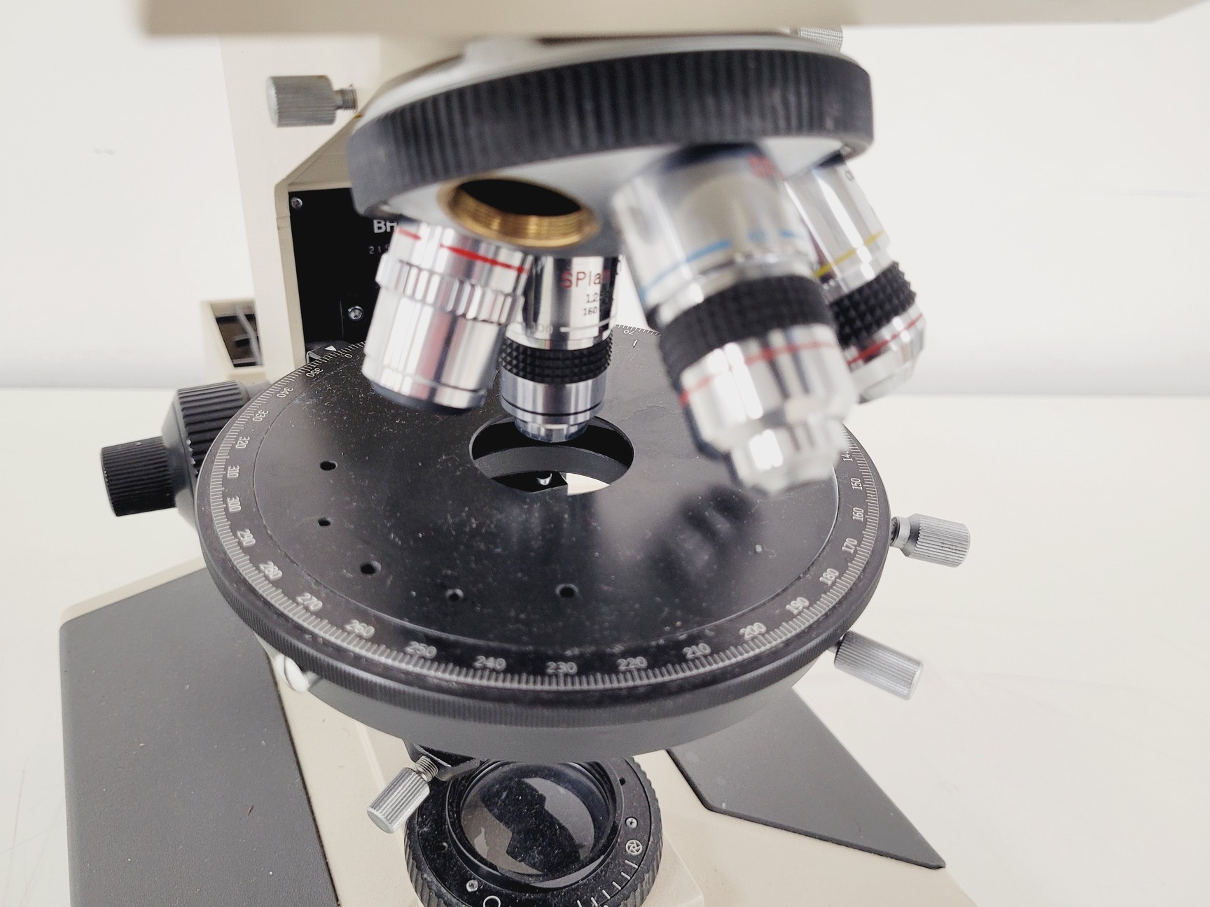 Image of Olympus BH-2 Microscope w/ 5 x Objectives SPlan 10PL 20PL 40PL Lab