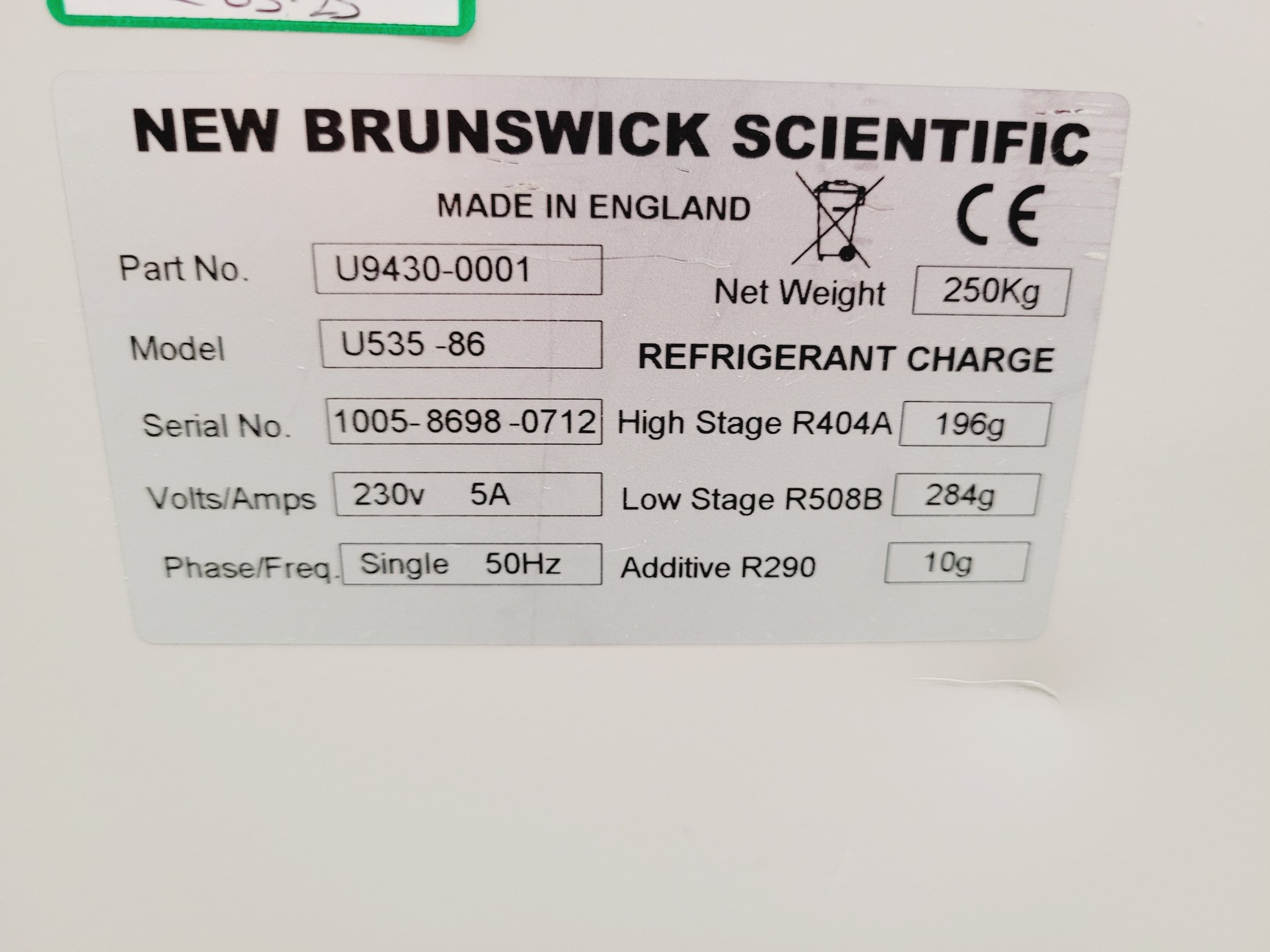 Image of New Brunswick U535 -86 Innova Low Temperature Freezer with Racking Lab