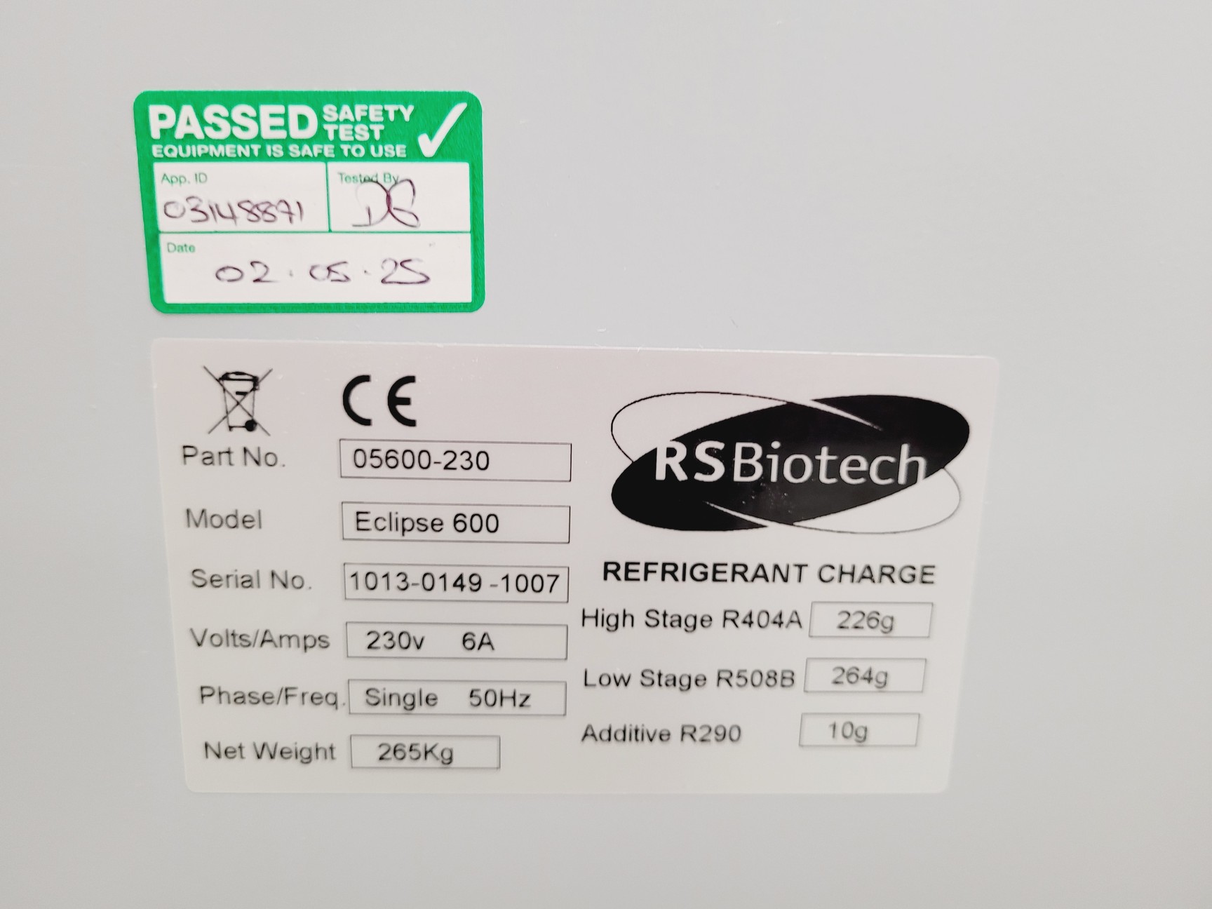 Image of RS Biotech Eclipse 600 Ultra Low Temperature Freezer -86 Lab 