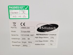 Thumbnail image of RS Biotech Eclipse 600 Ultra Low Temperature Freezer -86 Lab 