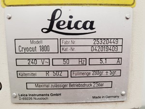 Thumbnail image of Leica Cryocut 1800 Reichert-Jung CM1800 Spares/Repair Lab