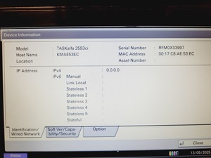 Thumbnail image of Kyocera Taskalfa 2553ci Multi Functional Laser Printer 