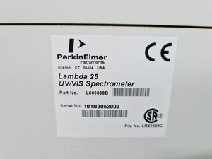 Thumbnail image of Perkin Elmer Lambda 25 UV/Vis spectrophotometer