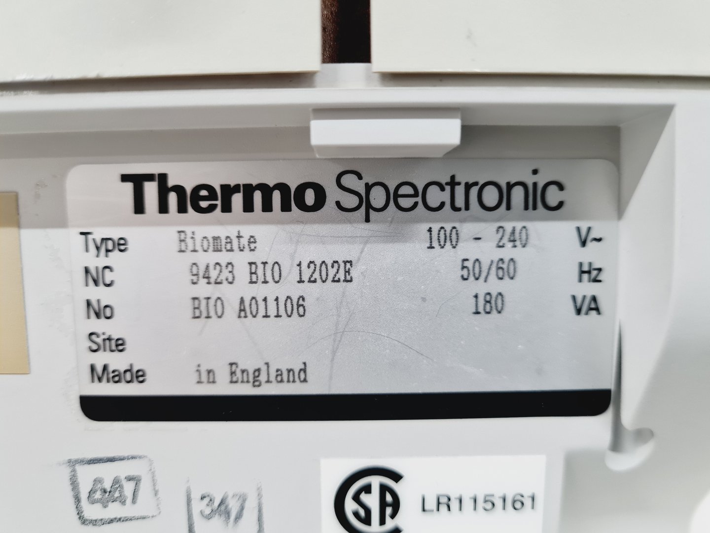 Image of Thermo Spectronic Biomate 5 Spectrophotometer Lab Spares/Repairs