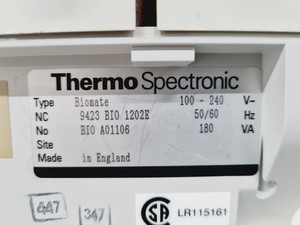 Thumbnail image of Thermo Spectronic Biomate 5 Spectrophotometer Lab Spares/Repairs