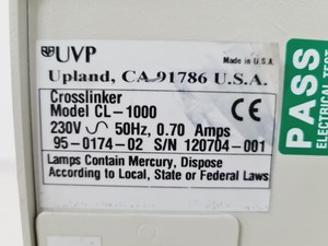 Thumbnail image of UVP CL-1000 Ultraviolet Crosslinker Lab