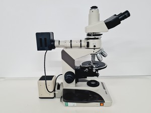 Thumbnail image of Nikon Optiphot-2 Microscope Lab w/ 4 x Objectives Japan M Plan, Fluor Lab