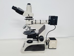 Thumbnail image of Nikon Optiphot-2 Microscope Lab w/ 4 x Objectives Japan M Plan, Fluor Lab