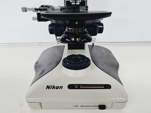 Thumbnail image of Nikon Optiphot-2 Microscope Lab w/ 4 x Objectives Japan M Plan, Fluor Lab