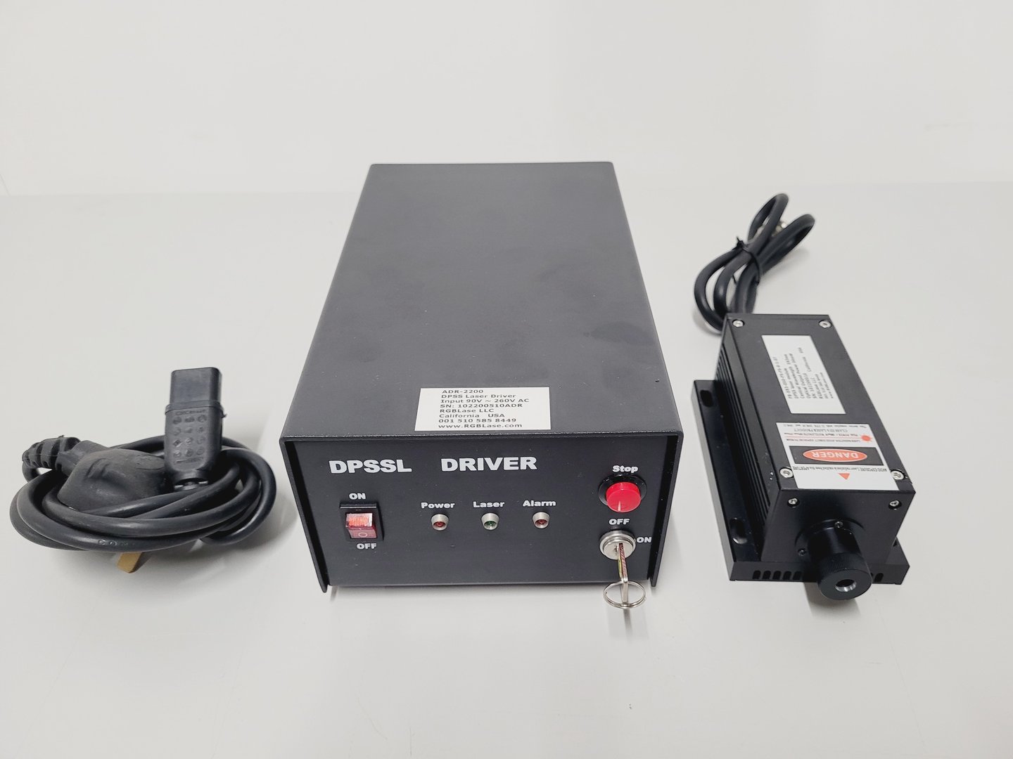 Image of DPSSL Laser Driver AD-2200 and DPSS Laser Module 593nm 50mW Optical Power