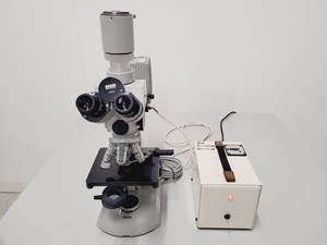 Thumbnail image of Zeiss 47 09 14 Fluorescence Microscope with Zeiss Power Supply and Light Box