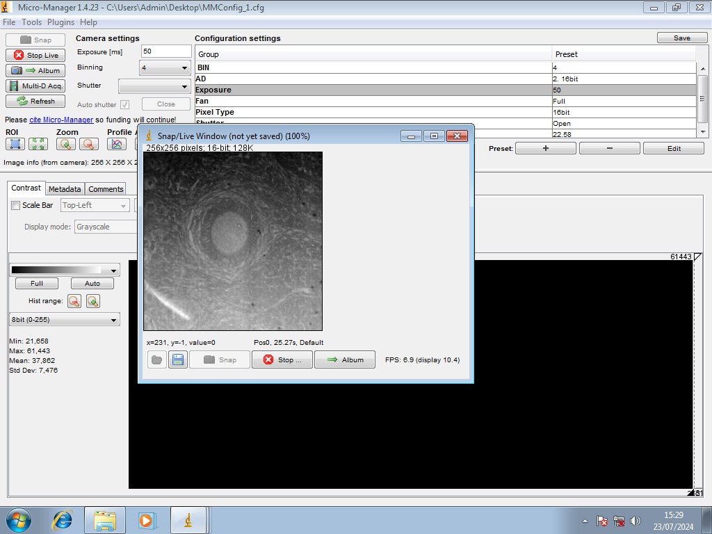 Image of Andor iKon DU934N-BV Microscope CCD Camera with PSU and Andor Software